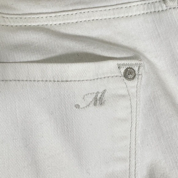 Mavi Women's Adriana Ankle Mid Rise Super‎ Skinny Stretch Size 27 White Frayed - Picture 10 of 11